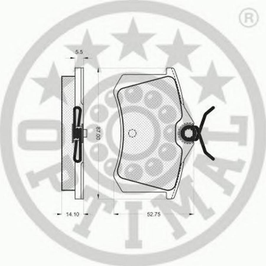 Optimal 9849 - Kit de plaquettes de frein, frein à disque cwaw.fr