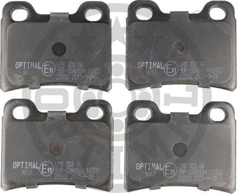 Optimal 9813 - Kit de plaquettes de frein, frein à disque cwaw.fr