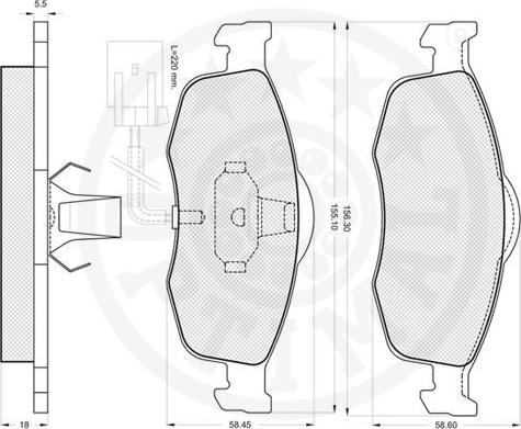 Optimal 9839 - Kit de plaquettes de frein, frein à disque cwaw.fr