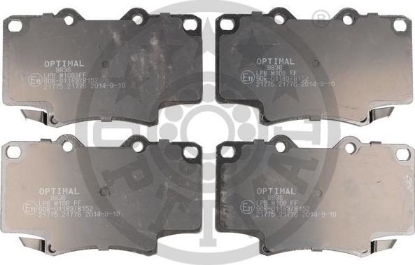 Optimal 9836 - Kit de plaquettes de frein, frein à disque cwaw.fr