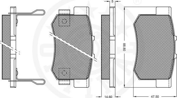 Optimal 9823 - Kit de plaquettes de frein, frein à disque cwaw.fr