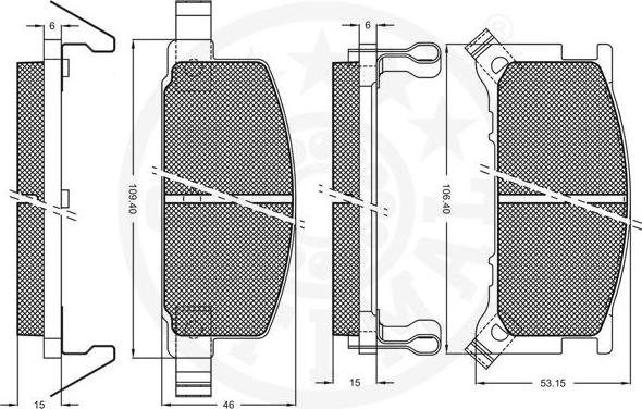 Optimal 9393 - Kit de plaquettes de frein, frein à disque cwaw.fr