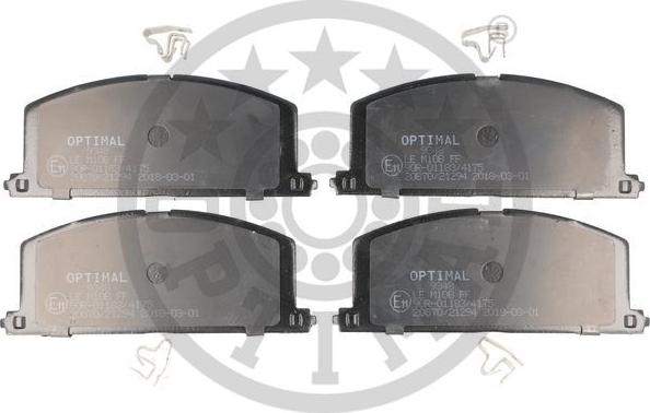 Optimal 9348 - Kit de plaquettes de frein, frein à disque cwaw.fr