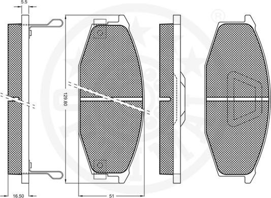 Optimal 9347 - Kit de plaquettes de frein, frein à disque cwaw.fr