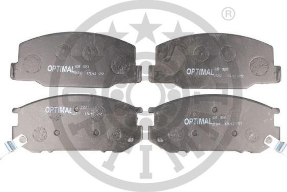 Optimal 9351 - Kit de plaquettes de frein, frein à disque cwaw.fr