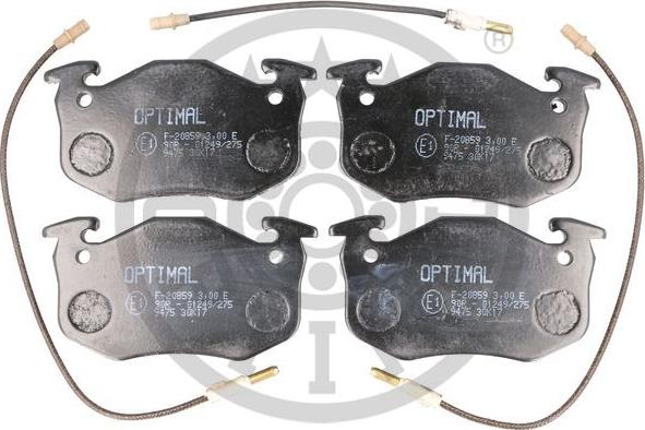 Optimal 9352 - Kit de plaquettes de frein, frein à disque cwaw.fr