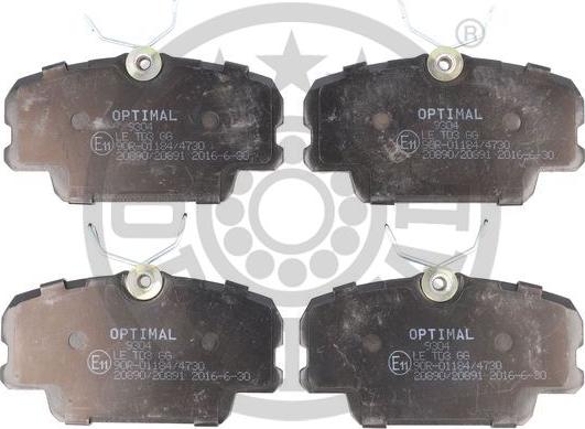 Optimal 9304 - Kit de plaquettes de frein, frein à disque cwaw.fr