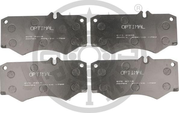 Optimal 9318 - Kit de plaquettes de frein, frein à disque cwaw.fr