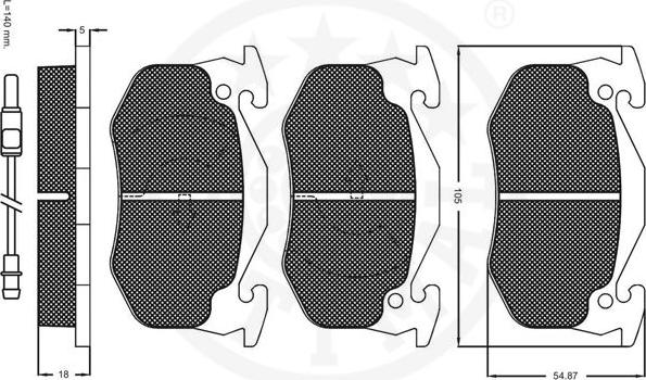 Optimal 9293 - Kit de plaquettes de frein, frein à disque cwaw.fr