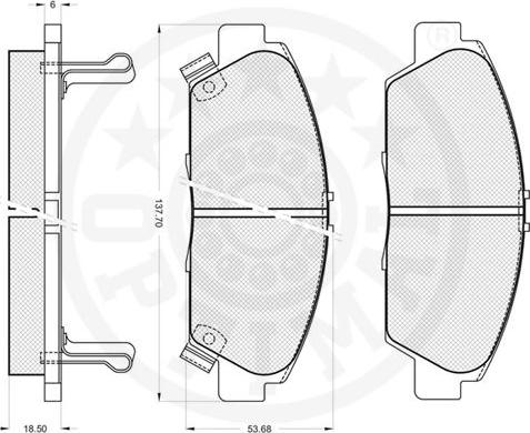 Optimal 9793 - Kit de plaquettes de frein, frein à disque cwaw.fr