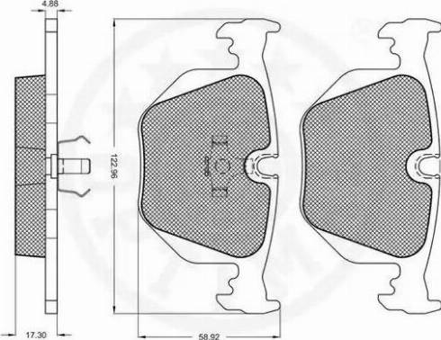 Optimal 9755 - Kit de plaquettes de frein, frein à disque cwaw.fr