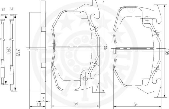 Optimal 9750 - Kit de plaquettes de frein, frein à disque cwaw.fr