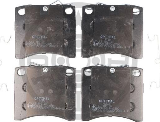 Optimal 9760 - Kit de plaquettes de frein, frein à disque cwaw.fr