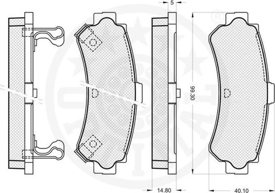 Optimal 10098 - Kit de plaquettes de frein, frein à disque cwaw.fr