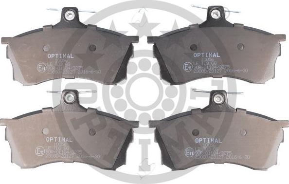 Optimal 10056 - Kit de plaquettes de frein, frein à disque cwaw.fr