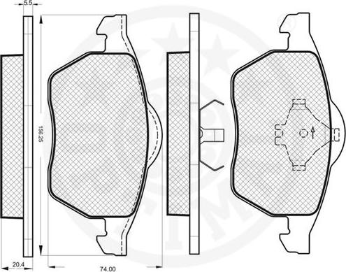 Optimal 10064 - Kit de plaquettes de frein, frein à disque cwaw.fr