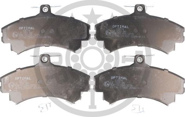 Optimal 10074 - Kit de plaquettes de frein, frein à disque cwaw.fr