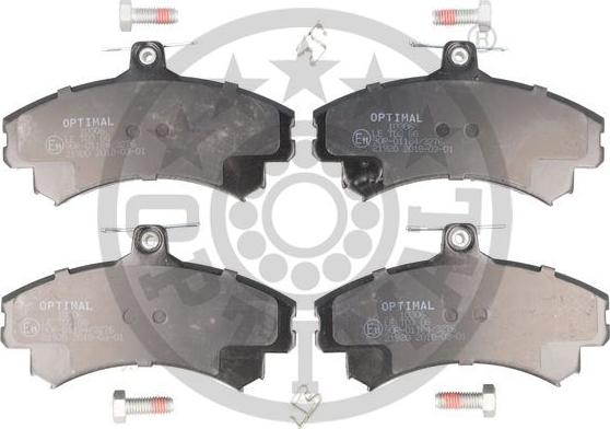 Optimal 10306 - Kit de plaquettes de frein, frein à disque cwaw.fr