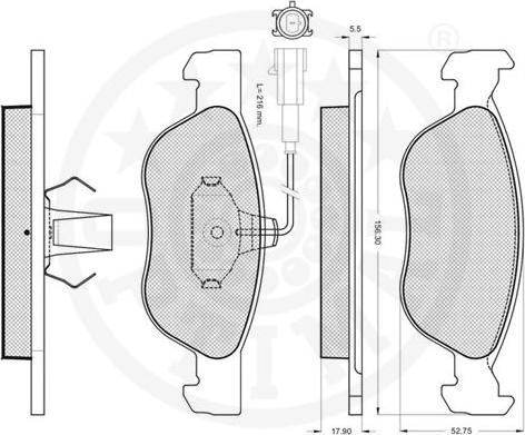 Optimal 10384 - Kit de plaquettes de frein, frein à disque cwaw.fr