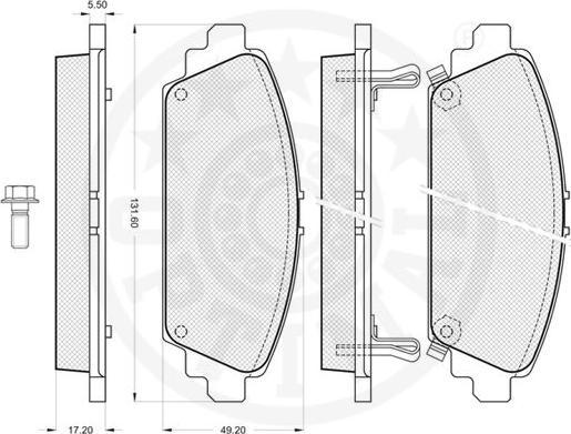 Optimal 10322 - Kit de plaquettes de frein, frein à disque cwaw.fr