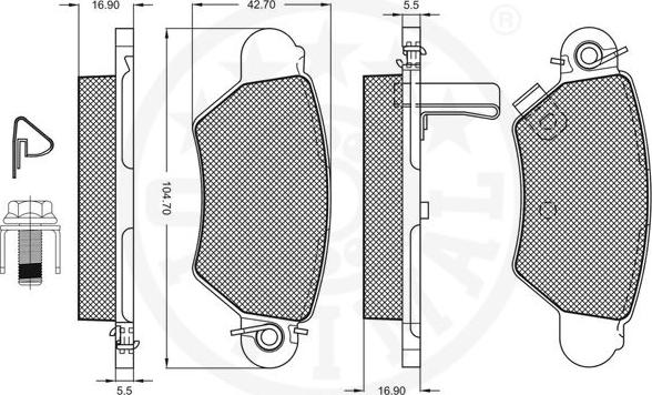 Optimal 10290 - Kit de plaquettes de frein, frein à disque cwaw.fr