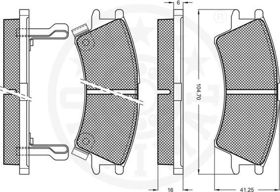 Optimal 10261 - Kit de plaquettes de frein, frein à disque cwaw.fr