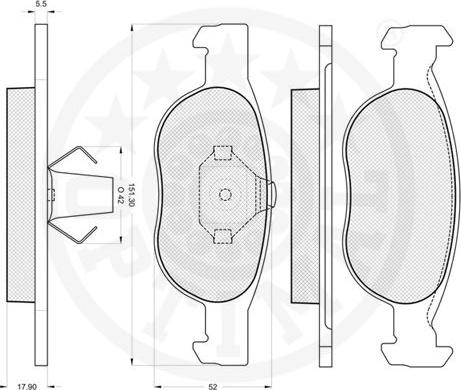 Optimal 10274 - Kit de plaquettes de frein, frein à disque cwaw.fr