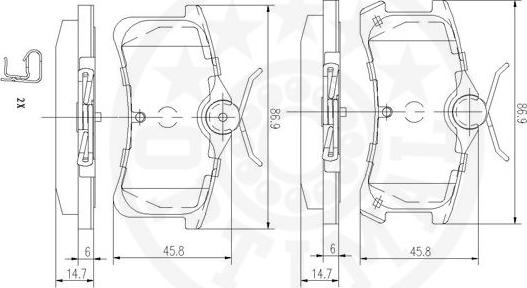 Optimal 12493 - Kit de plaquettes de frein, frein à disque cwaw.fr