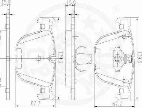 Optimal 12497 - Kit de plaquettes de frein, frein à disque cwaw.fr