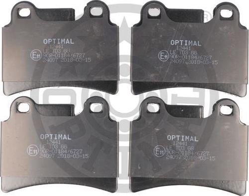 Optimal 12441 - Kit de plaquettes de frein, frein à disque cwaw.fr