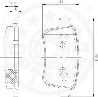 Optimal 12464 - Kit de plaquettes de frein, frein à disque cwaw.fr