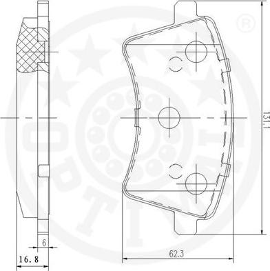 Optimal 12463 - Kit de plaquettes de frein, frein à disque cwaw.fr