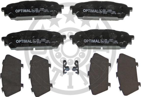 Optimal 12406 - Kit de plaquettes de frein, frein à disque cwaw.fr