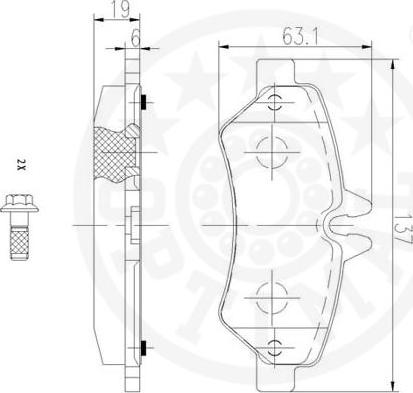 Optimal 12430 - Kit de plaquettes de frein, frein à disque cwaw.fr