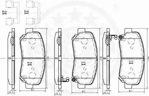 Optimal 12590 - Kit de plaquettes de frein, frein à disque cwaw.fr