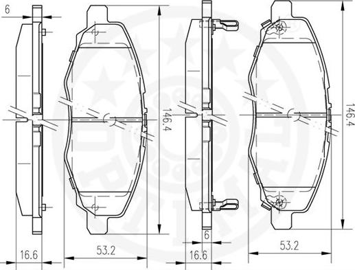 Optimal 12544 - Kit de plaquettes de frein, frein à disque cwaw.fr