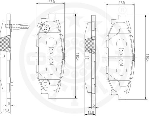 Optimal 12563 - Kit de plaquettes de frein, frein à disque cwaw.fr