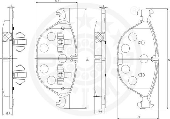 Optimal 12510 - Kit de plaquettes de frein, frein à disque cwaw.fr