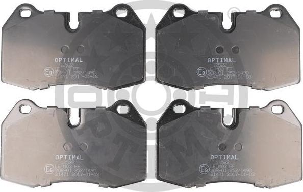 Optimal 12522 - Kit de plaquettes de frein, frein à disque cwaw.fr