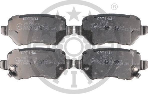 Optimal 12642 - Kit de plaquettes de frein, frein à disque cwaw.fr