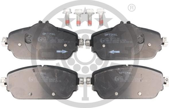 Optimal 12652 - Kit de plaquettes de frein, frein à disque cwaw.fr