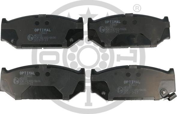 Optimal 12663 - Kit de plaquettes de frein, frein à disque cwaw.fr