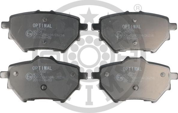 Optimal 12682 - Kit de plaquettes de frein, frein à disque cwaw.fr