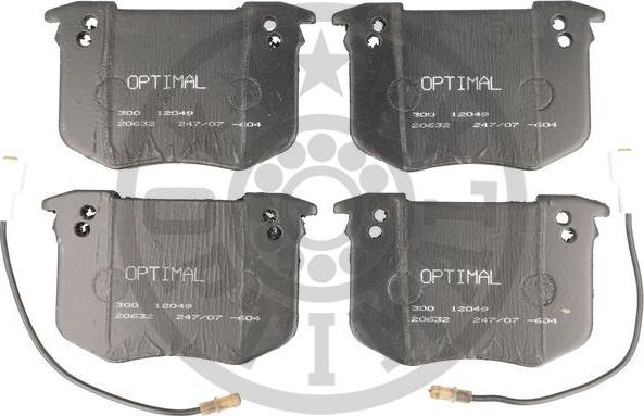 Optimal 12049 - Kit de plaquettes de frein, frein à disque cwaw.fr