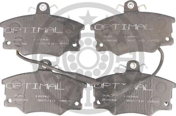 Optimal 12042 - Kit de plaquettes de frein, frein à disque cwaw.fr