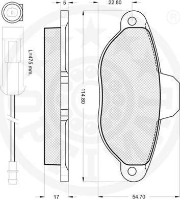 Optimal 12058 - Kit de plaquettes de frein, frein à disque cwaw.fr