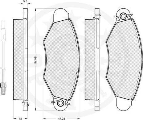 Optimal 120661 - Kit de plaquettes de frein, frein à disque cwaw.fr