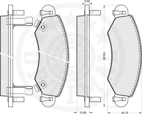 Optimal 12082 - Kit de plaquettes de frein, frein à disque cwaw.fr