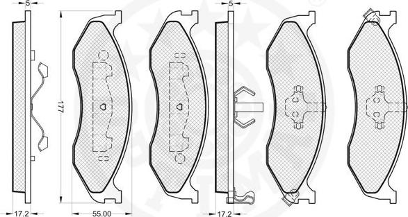 Optimal 12020 - Kit de plaquettes de frein, frein à disque cwaw.fr