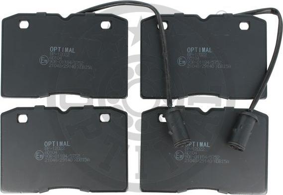 Optimal 12022 - Kit de plaquettes de frein, frein à disque cwaw.fr